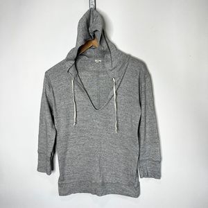 J. Crew Hoodie Hooded V-Neck Long Sleeve Gray 23331 Women's Size S